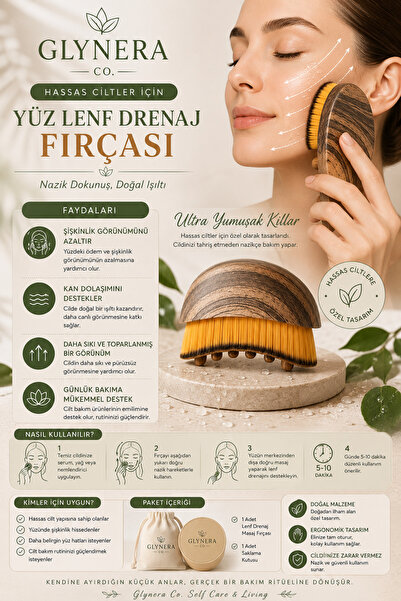 Hassas Yüzler için Lenf Drenaj Masaj Fırçası