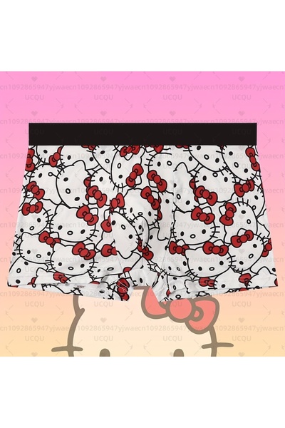 Choice15 L WHITE 6pcs Hello Kitty Print Men's Sports Boxers Pantie Trunks Und...