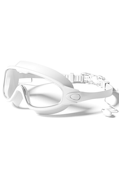 Choice1 White Transparent Adult Swimming Goggles Wide View Anti-Fog UV Protec...
