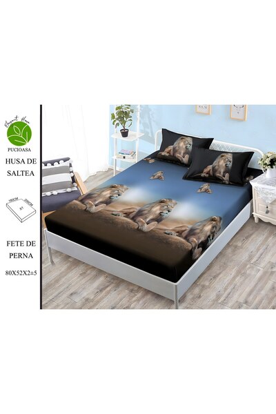 naniland.ro Husă de Pat Finet 2 Persoane 3 Piese cu Elastic 180x200 cm, Model...