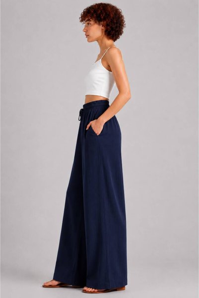 QUUL'Y Linen-Mixed Stylish Casual Loose-Leg Women's Pants