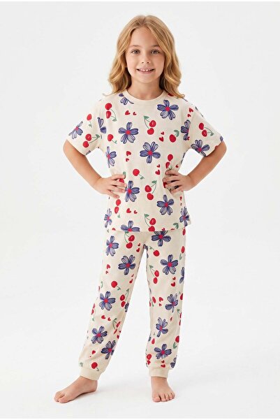 SERRASTIL Girl's Summer Colorful Flower and Cherry Pattern 100% Cotton Single...