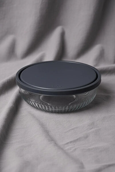LAV Line Detailed 2600 Cc Glass Salad Bowl with Silicone Lid – Storage and Pr...