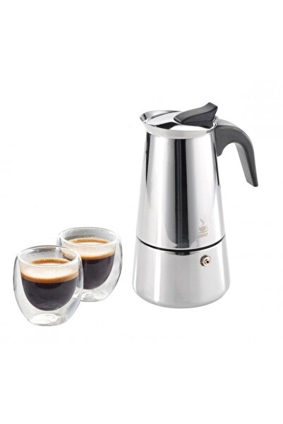 GEFU Set Espressor cu 2 cesti, Gefu, EMILIO, inox, 80 ml, 6.5x17cm
