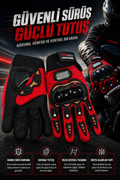 indirimsevinci Bone Protection Motorcycle Gloves Anti-Slip Grip Wrist Support...