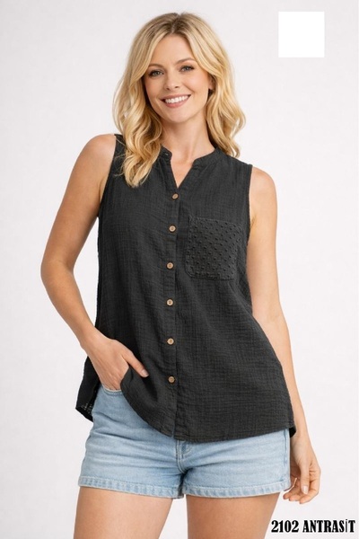 Duss Muslin Sleeveless Shirt 2102
