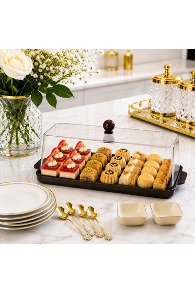 laverahome Luxury Clear Acrylic Dessert & Pastry Server with Lid - 23 X 11 X ...