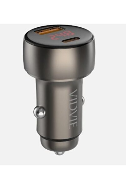 Vidvie 48W Dual Port Car Charger w/ Type-C Cable & LED Display