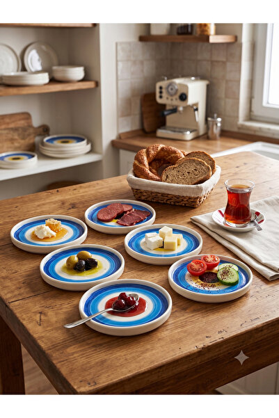 seda seramik Handmade Set of 6 Ceramic Fine Breakfast Sauce Bowls, Jam Bowls,...