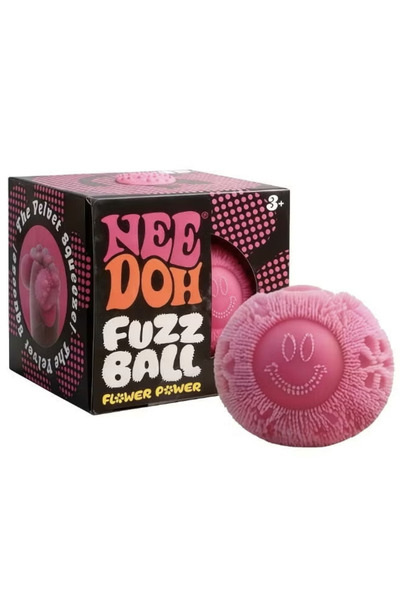 Needoh Fuzz Ball Squishy Smiley Toy | Velvet-Touch Sensory Fidget Ball for St...