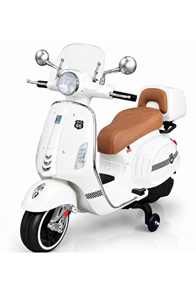 EMPORIO COLLECTION Παιδικό Ηλεκτρικό Σκούτερ Στυλ Βέσπα 12V με Φώτα και Μουσι...