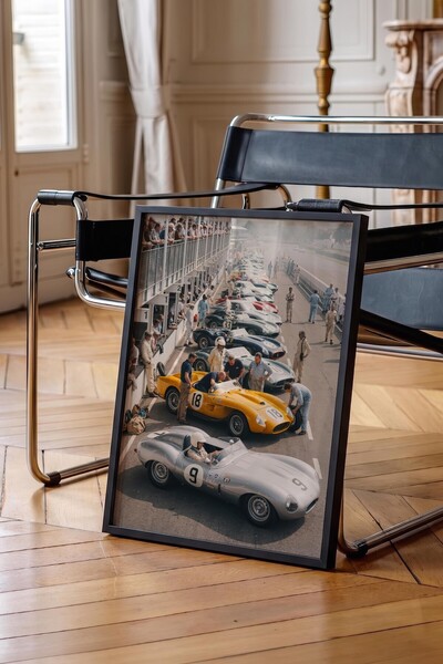 Postifull Poster klasičnih trkačkih automobila, poster sa crnim okvirom, seri...