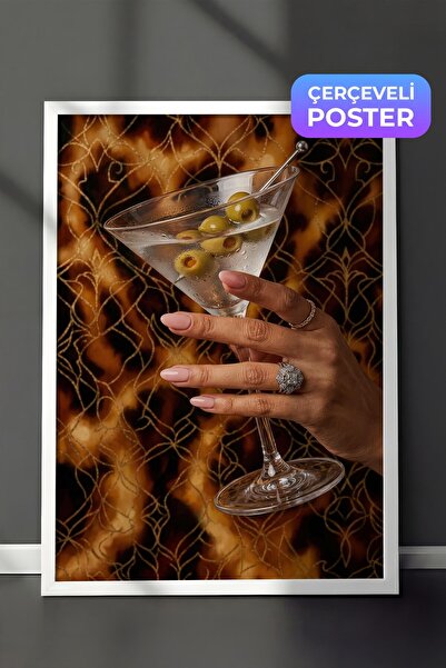 Postifull Poster Martini Glass, Poster în cadru alb, Seria Old Money, NR:113123