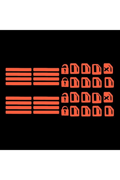 M2M 20 Parça Turuncu Floresan Kapı ve Cam Düğmesi Sticker Seti – Su Geçirmez,...