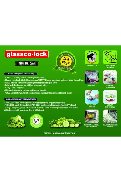 Glassco Lockable Tempered Glass Storage Container 380 ml 6 Pieces