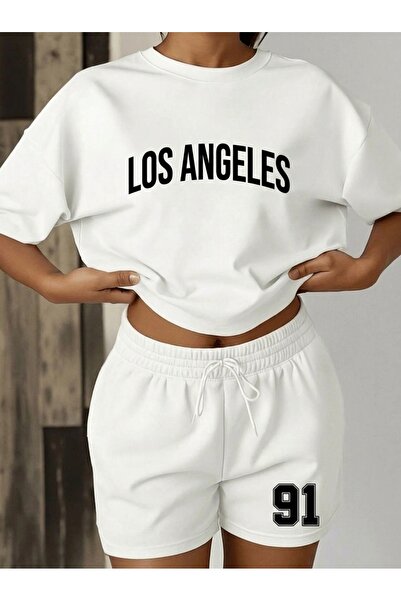 EFFRENATU Oversize Black Shorts and T-Shirt Set - Cotton Relaxed Fit