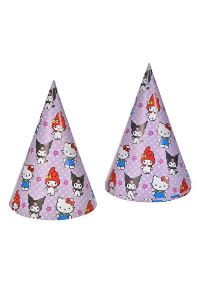 Z Store Pălării de petrecere Hello Kitty & Kuromi - Pachet de 6, 16 cm