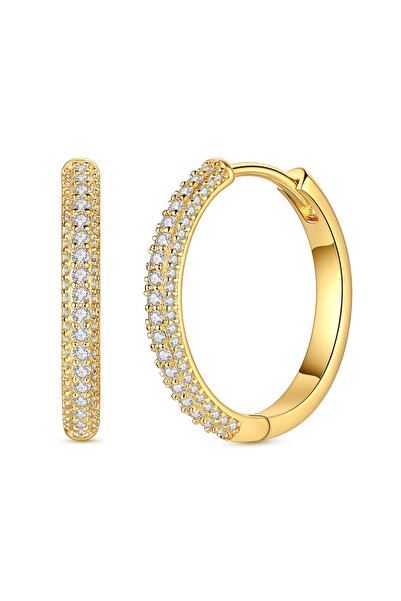 Choice17 KTE159-GD Gold Color Silver 925 Earring For Woman Round Sun Moon Hea...