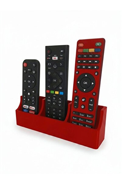 usin Red Tabletop Remote Control Stand with 3 Compartments for Tv, Satellite,...