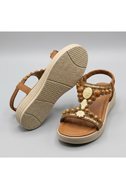 KİNDEP (Florin) Light Comfortable Sole Daily Women's Sandals Taba