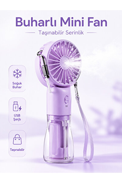 shop Buharlı Mini Fan Taşınabilir El Tipi Soğuk Buharlı Vantilatör USB Şarjlı...