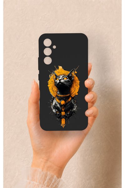 Vip Case Samsung A34 Compatible Egyptian Cat God Patterned Silicone Case