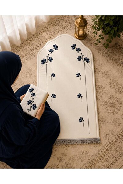 laverahome طقم سجادة صلاة فاخرة مع شرشف صلاة مطرز – تصميم أنيق يمنح عبادتك طم...