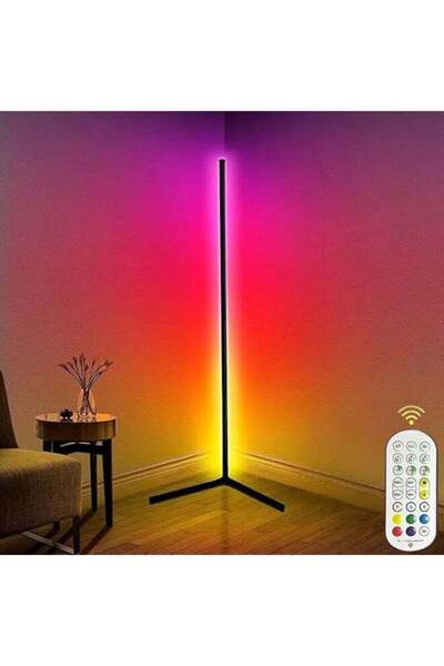Generic مصباح أرضي ذكي من MUNTAQI بتقنية LED RGB مع تحكم عن بعد وتطبيق - إضاء...
