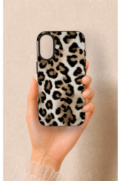 Vip Case iPhone 16 Uyumlu Leopar Derisi Desenli Silikon Kılıf