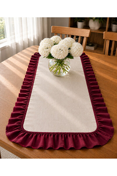 ŞAH TEXTILE DESIGN Sık fırfırlı Premıum keten runner 40x110