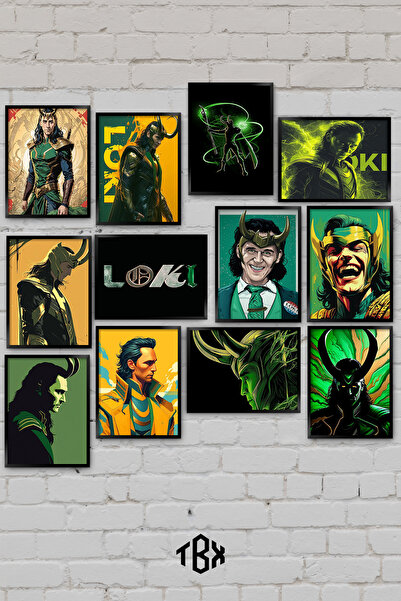 tablomaxtbx 12 Parça Loki Marvel Tanrı Hilekâr Tom Hiddleston Asgard Dekorati...