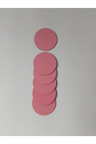 1. Kalite MDF 3 mm 10 cm Çap Yuvarlak Pembe Bardak Altlığı