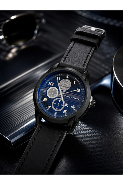 BWIN SPORT Luxury Leather Cord Men's Wristwatch (with Calendar)