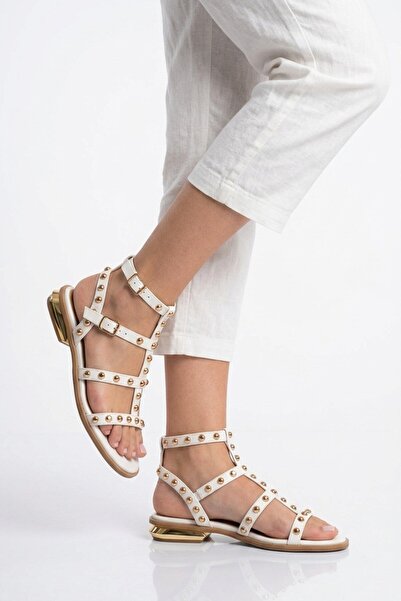 Ewoll White Women's Flat Sandals