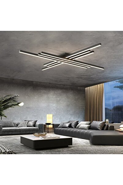 handanca Siyah 3 Işık Rengi #3 Led Tavan Lambası,avize,modern Aydınlatma,deko...