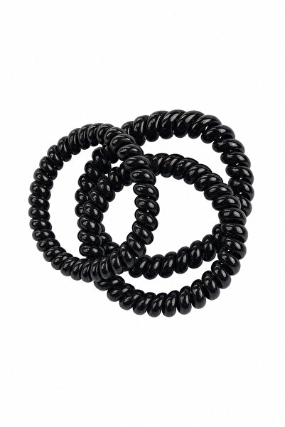 Jack Ferrero Black Phone Cord Spiral Hair Clip Set - Does Not Damage Hair, Le...
