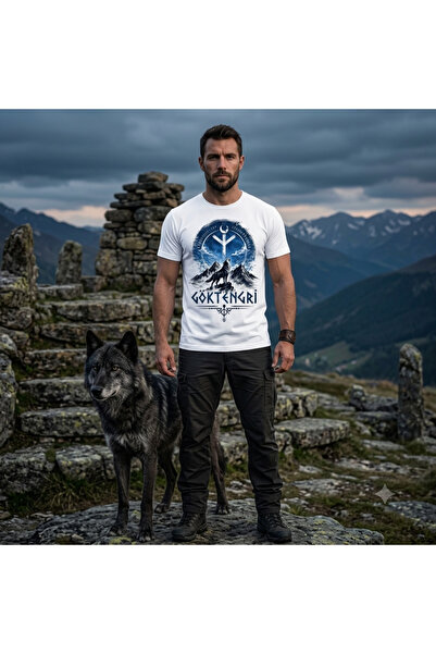 Göktengri Temalı Kişiye Özelş Unisex Baskılı Tişört