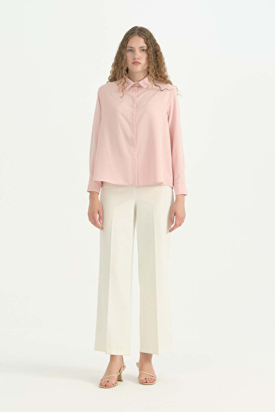 Nihan Classic Shirt with Hidden Placket - Powder