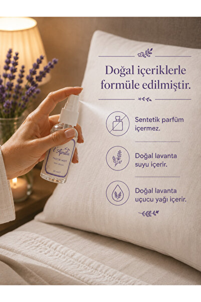 L'aprilia Laprilia Yastık Misti Lavanta 30 ml | Uyku Öncesi Rahatlatıcı Yastı...