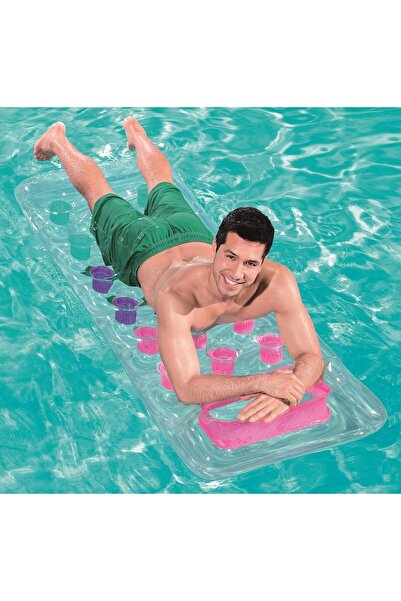 BESTWAY Windowed Sea Bed with Cup Holder - Inflatable Bed with Window - Pool ...
