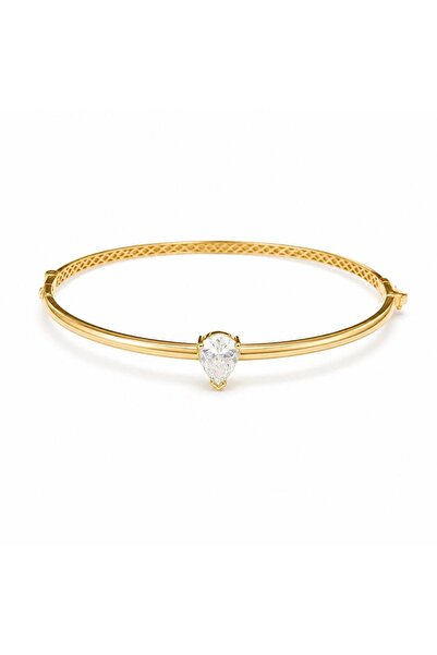 Sembol Gold 14 Ayar Damla Tektaş Kelepçe Altın Bileklik 5,50 Gram 6,0 cm