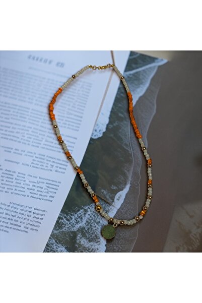 Mimoza Accessories Aventurine Natural Stone Bead Necklace