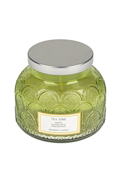 Jumbo Lumânare în Borcan cu Capac Argintiu, Decor Cozy pentru Living și Dormi...