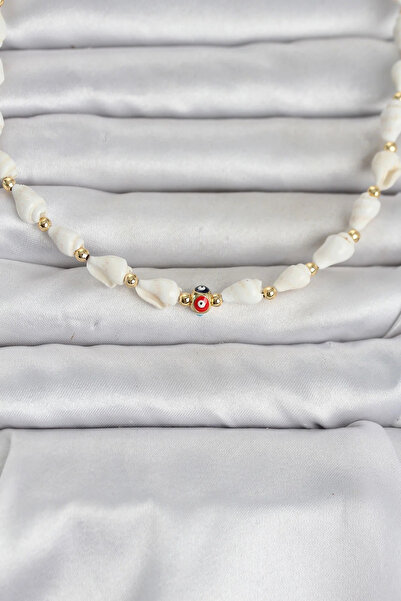 Marsilyan Natural Sea Shell Stringed Colorful Evil Eye Model Necklace Elk-Bjtieg