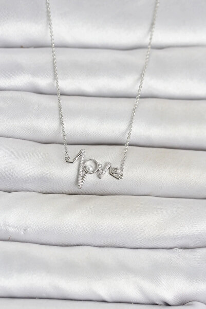 Marsilyan Brass Silver Color Heart Rhythm Model Women's Necklace Elk-Bjtieg