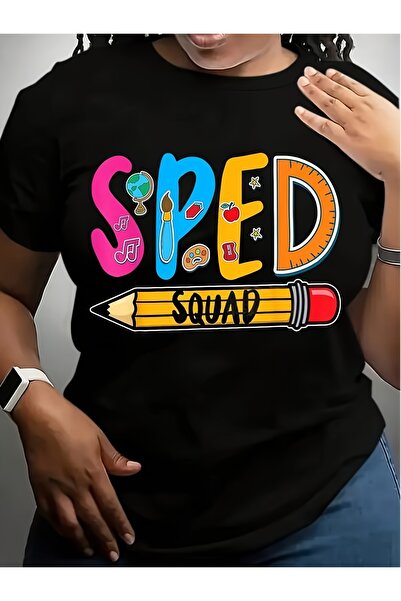 23 nisan SPED Teacher Squad Graphic TShirt Soft with Colorful Supplies Design...