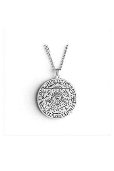 ESJ Stainless Steel Seven Archangels Haniel Michael Gabriel Women's Necklace 60 cm