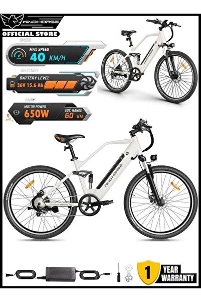Wind Horse دراجة كهربائية بمحرك 650 واط، بطارية قابلة للإزالة 36 فولت 15.6 أم...