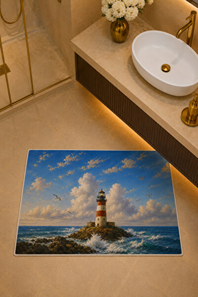 PilloveDream Non-Slip Base Washable Bathroom Mat Set Digital Printed 40X60-50...