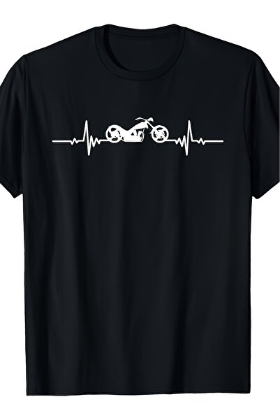 NOURAM تي شيرت رجالي بتصميم نبضات القلب ECG للدراجات النارية، قميص بطبعة جراف...